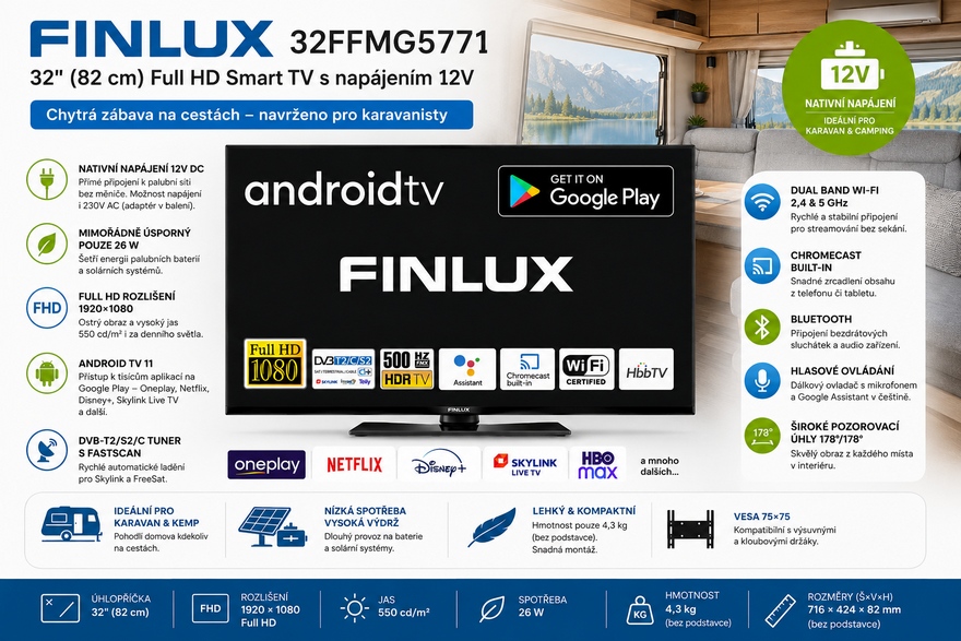 FINLUX 32FFMG5771 ANDROID TV 12V TRAVEL